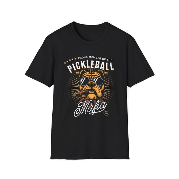 Pickleball Mafia Bulldog T-Shirt, Funny Pickleball Graphic Tee, Pickleball Player Gift, Pickleball Lover Shirt for Men Women