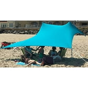 eZthings UV Protection YV Protection 7.5' x 7.5 Beach Shelter, Light Blue