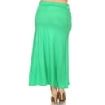 thumbnail image 3 of Women's Plus Size High Waist Foldable Elastic Band Relaxed Fit Solid Maxi Skirt, 3 of 6