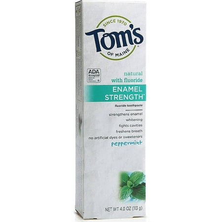 Tom's of Maine Enamel Strength Toothpaste, Peppermint, (Best Toothpaste For Enamel Strength)