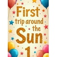thumbnail image 5 of LUUFILx First Trip Around the Sun Backdrop Banner Colorful Birthday Decorations Photography Props Party Supplies Background Kids Celebration, 5 of 9