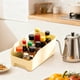 thumbnail image 5 of Gabinete de Almacenamiento Plástico Caja 37x17x13.5cm Cesta Organizadora Abierta para Utensilios de Cocina, Snacks, Condimentos, Ahorro de Espacio Color Beige Blanco Transparente, 1 Pieza, 5 of 6