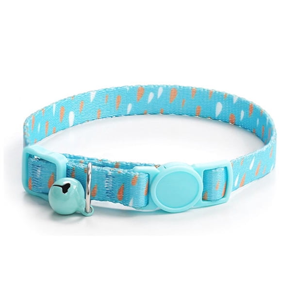 LUVCLS Collar ajustable para perros y gatos de nailon estampado con cierre de seguridad para cascabel