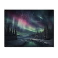 thumbnail image 3 of Designart "Aurora Borealis Magic III" Aurora Borealis Print on Natural Pine Wood, 3 of 5