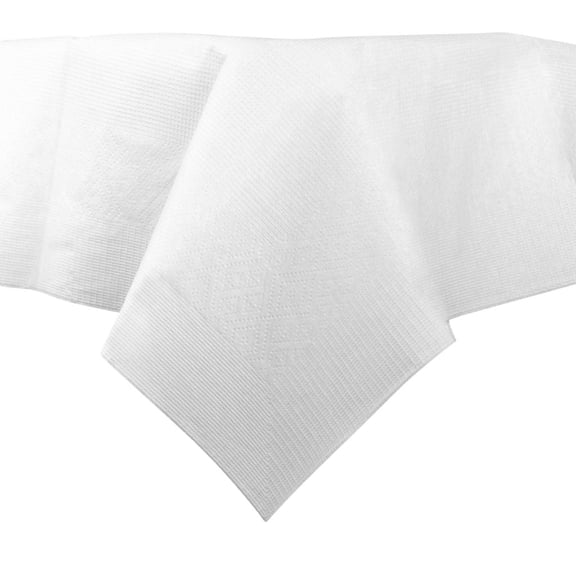 Next Level Stuff Disposable Table Cover | Classic White Paper 3 Ply Premium & Elegant Plastic Table Covers - Size 54" X 108" | Pack of 5