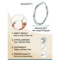 thumbnail image 6 of PROSTEEL Chunky Earrings for Women Silver Large Hoop Earrings 60mm Stainless Steel Christmas Birthday Valentine Day Jewelry Gifts for Mom daughter Adults Age, 6 of 8