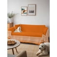 thumbnail image 6 of Burnt Orange Geometric Couch Cover for 2 Cushion Sofa, Country Greece Key Art Washable Loveseat Sofa Covers Slipcover for Sectional Sofas L-Shaped, Couch Throw Cover 71"x118", 6 of 9