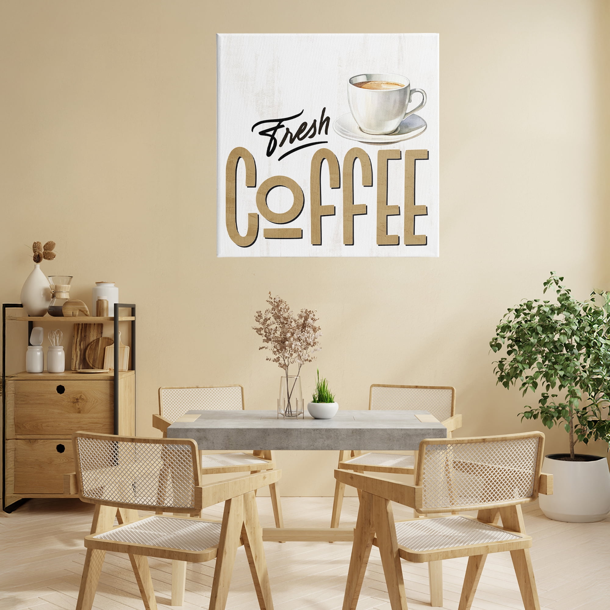 Stupell Industries Fresh Hot Coffee Canvas Wall Art, design by Kim Allen