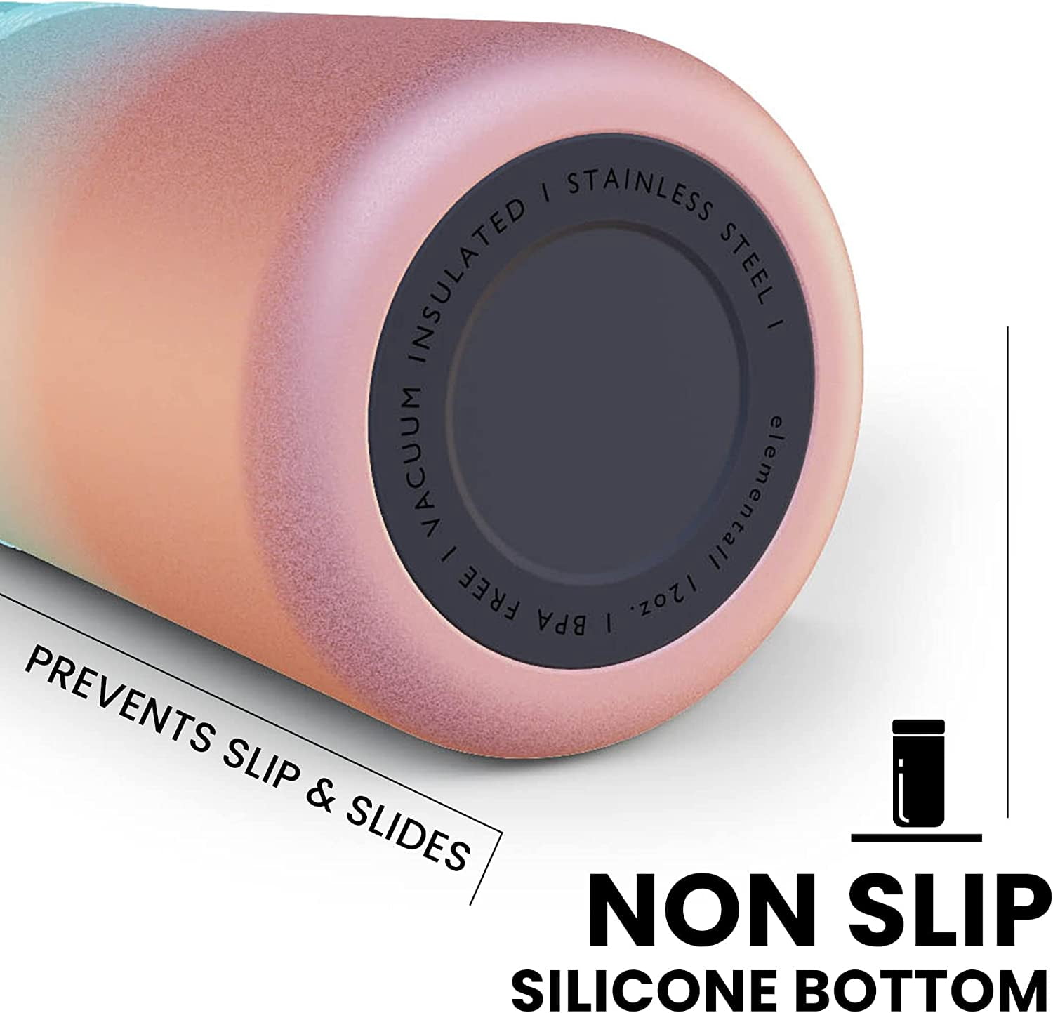 Elemental Insulated Slim Can Cooler, Triple Wall Stainless Steel Skinny Can Cooler - Drink Cooler Insulator for 12oz Skinny Seltzers, Beer, Soda Cans - Cotton Candy Dream
