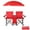 Red, variant on 2-Seat Folding Chair with Removable Sun Umbrella, Portable Camping Chair with Storage Pocket and Cup Holders, Outdoor Beach Chair for Beach, Patio, Park, Red