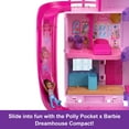thumbnail image 4 of Polly Pocket Barbie Dreamhouse Compact, Dollhouse Playset with 3 Micro Dolls, 1 Pet & 11 Accessories, 4 of 7