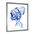 thumbnail image 2 of Designart 'Afro American Woman Blue Fashion Portrait' Modern Framed Art Print, 2 of 4