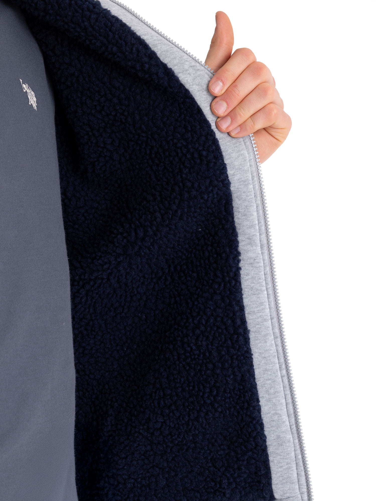 U.S. Polo Assn. Men's Heather Grey Full Zip Jacket, M
