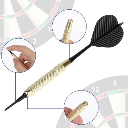 12PCS DARTS PLASTIC TIP, EEEKIT SOFT TIP DARTS, 18 GRAM WITH 100 EXTRA BLACK 2BA REPLACEMENT TIPS, ALUMINUM SHAFTS, SAFE FLIGHTS FOR ELECTRONIC OR PLASTIC DARTBOARD, 4 COLOR