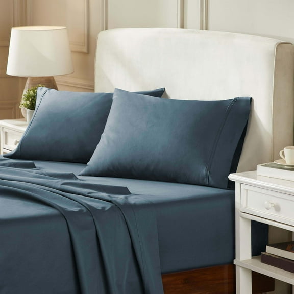 Superior Egyptian Cotton 850 Thread Count Duvet Cover Set, Full/Queen, Dark Blue
