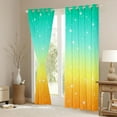 thumbnail image 3 of Castle Fairy Kids Teens Universe Galaxy Cosmos Curtains Pack of 2 (42x84 Each),Starry Sky Curtains Blackout,Green Yellow Gradient Bedroom Curtains,Lightweight Room Decor, 3 of 6