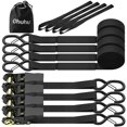 thumbnail image 1 of Ratchet Straps, Ohuhu 4 Pack 15 FT Ratchet Tie Down Straps with Safety Clip and 4 Soft Loops, Cargo Straps for Trucks Moving Appli, 1 of 8