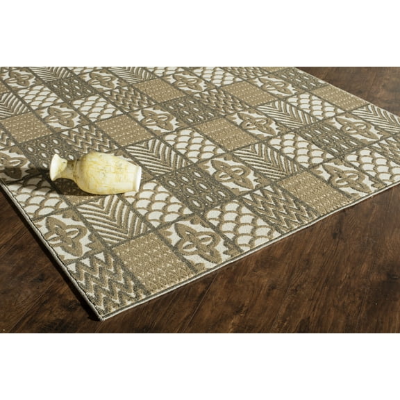 Rugs America Riviera Oriental Transitional Area Rug, Beige