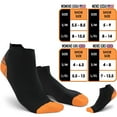 thumbnail image 2 of Capreze Athletic Ankle Compression Sock For Women Men,15-20 mmHg Running Compression Sock,Low Cut Compression Sock for Plantar Fasciitis, Heel Foot Pain Relief Arch Support Orange L/XL 10-Pair, 2 of 7
