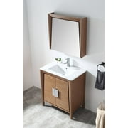 Tennant Brand 30 Modern Light Wheat Bathroom Vanity with White Ceramic Top