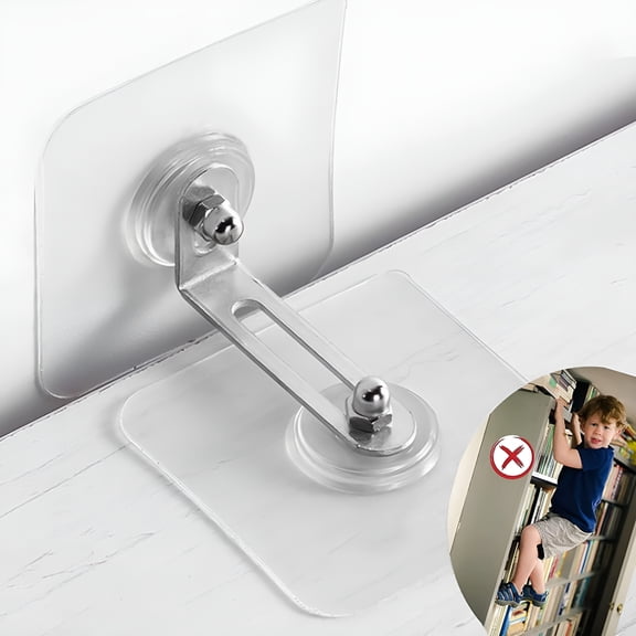XIBUFE 2026 New 10 Packs Adhesive Furniture Anchors Wall Anchors No Drill for Secure Cabinet Dresser Shelf Wall Anti Tip Furniture Anchors for Baby Proofing with 7Mm Wrench Removable No Screw