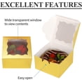 thumbnail image 4 of 120 Pcs Gold Bakery Boxes with Window - 4x4x2.5 Inch Individual Cupcake & Cookie Boxes - Kraft Paper Gold Gift Box for Pastries, Cookies, Pie, Donuts, Macaroon, 4 of 6