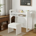 thumbnail image 2 of Yiwa Wooden Writing Desk Set, Study Table with Chair, Large Cloth Storage Drawers & Built-In Pen Holder, 2 of 7