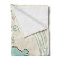 thumbnail image 2 of Saying Soft Flannel Fleece Throw Blanket, Teddy Bear Hand Drawn Cartoon Illustration Circles Background, Cozy Plush for Indoor and Outdoor Use, 60" x 80", Pale Blue Eggshell, by Ambesonne, 2 of 5