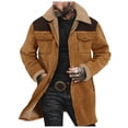 thumbnail image 3 of Men's Jacket Men's Coat Suede Color Blocked Jacket Pocket Zipper Coat, 3 of 8