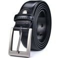 thumbnail image 1 of Beltox Men Black Belt Casual Dress Jeans 1.25” Wide w Brushed Buckle 34, 1 of 5