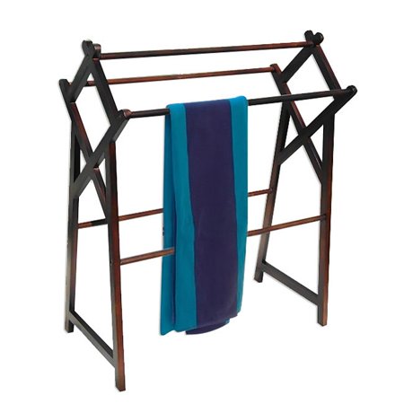 Mahogany Finished Accents - Office Accents Mahogany Hardwood Finish Cross Towel Rack
