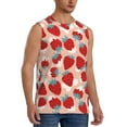 thumbnail image 2 of Haiem Men's Red Strawberry Print Tank Tops Summer Sleeveless Cut Off Workout T-Shirts Fitness Vest Athletic Undershirts-3X-Large, 2 of 8