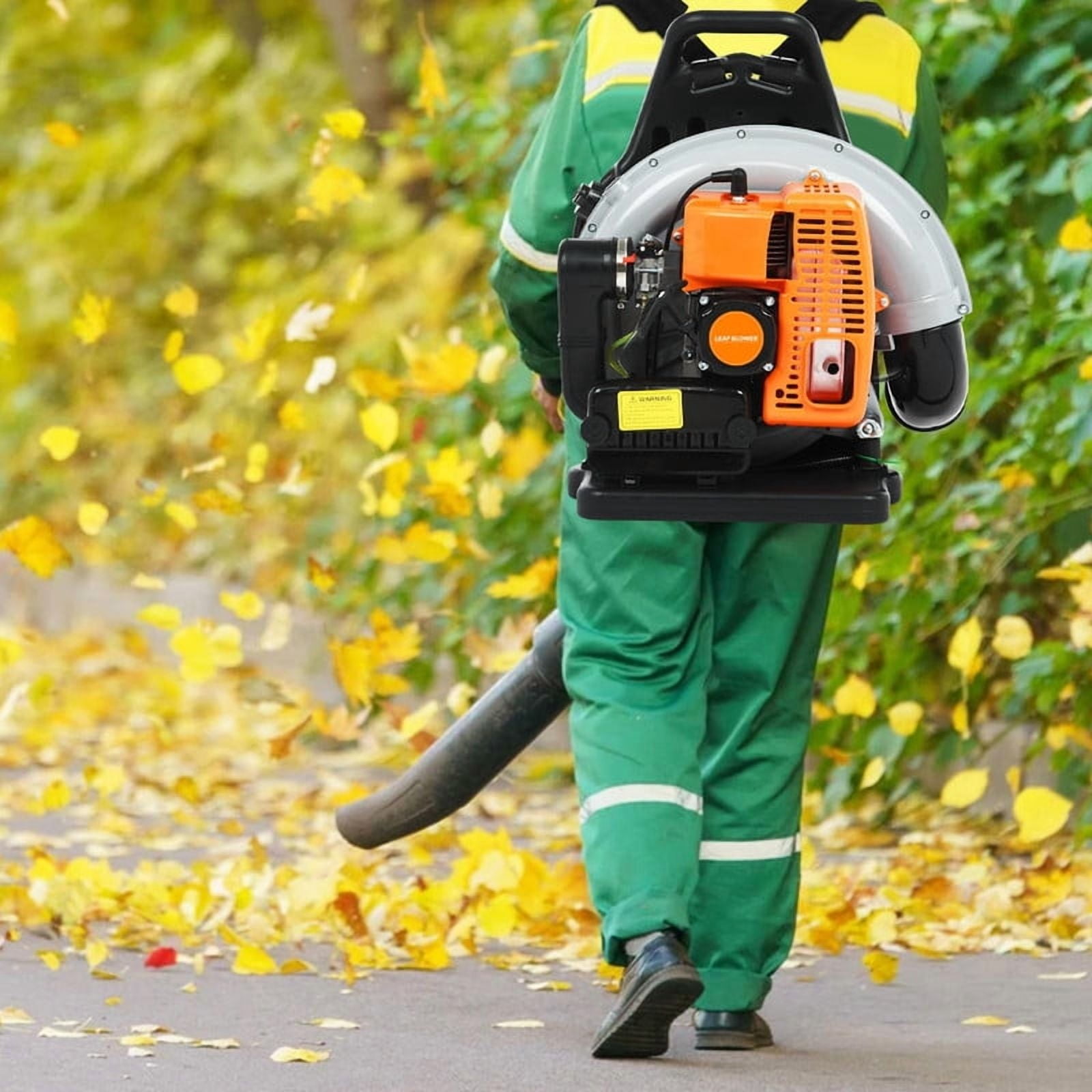 Gas Powered Backpack Leaf Blower – 63CC 2 Stroke Engine, 665CFM & 205MPH for Heavy Duty Commercial Lawn Care, Wet Leaf & Debris Removal