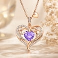 thumbnail image 5 of HESHPAWS Love Pendant Necklaces for Women With Birthstone Zirconia, Christmas Birthday Anniversary Jewelry Gift for Women Wife, 5 of 6