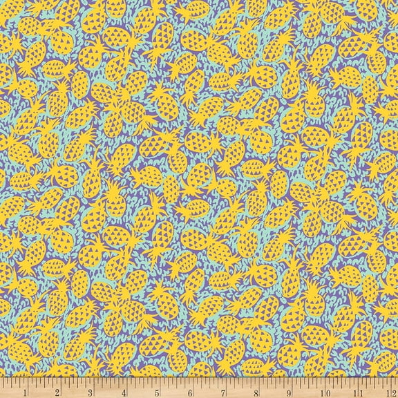 Quilting Treasures Marlena Pineapples Blue Quilt Fabric 100% Cotton Fabric sold by the yard