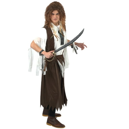 Brown and White Caribbean Pirate Halloween Costume- Extra