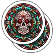 Day Of The Dead Skull Stickers, Stained Glass Mandala Decal , Sugkindle Sticker, Stickers For Tablet, College Gift, Scrapbook Stickers, Gratitude Stickers, Quote Stickers