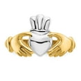 thumbnail image 5 of Fine Color Jewels 14K Two-Tone Gold Irish Claddagh Ring, Heart Crown Design, Gift for Women & Men, 5 of 8