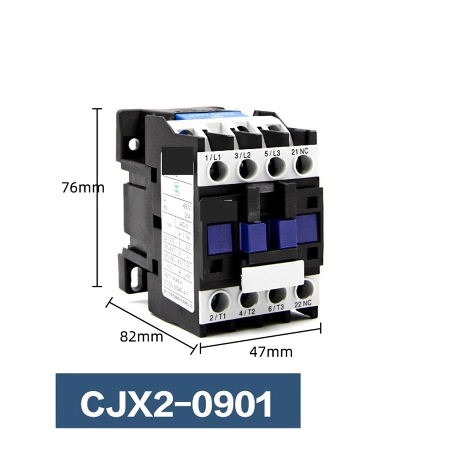 CJX2-0910 1NO CJX2-0901 1NC Din Rail Magnetic AC Contactor 9A Coil Voltage 380 220 110 36V 24V LC1-D ,Replace Most