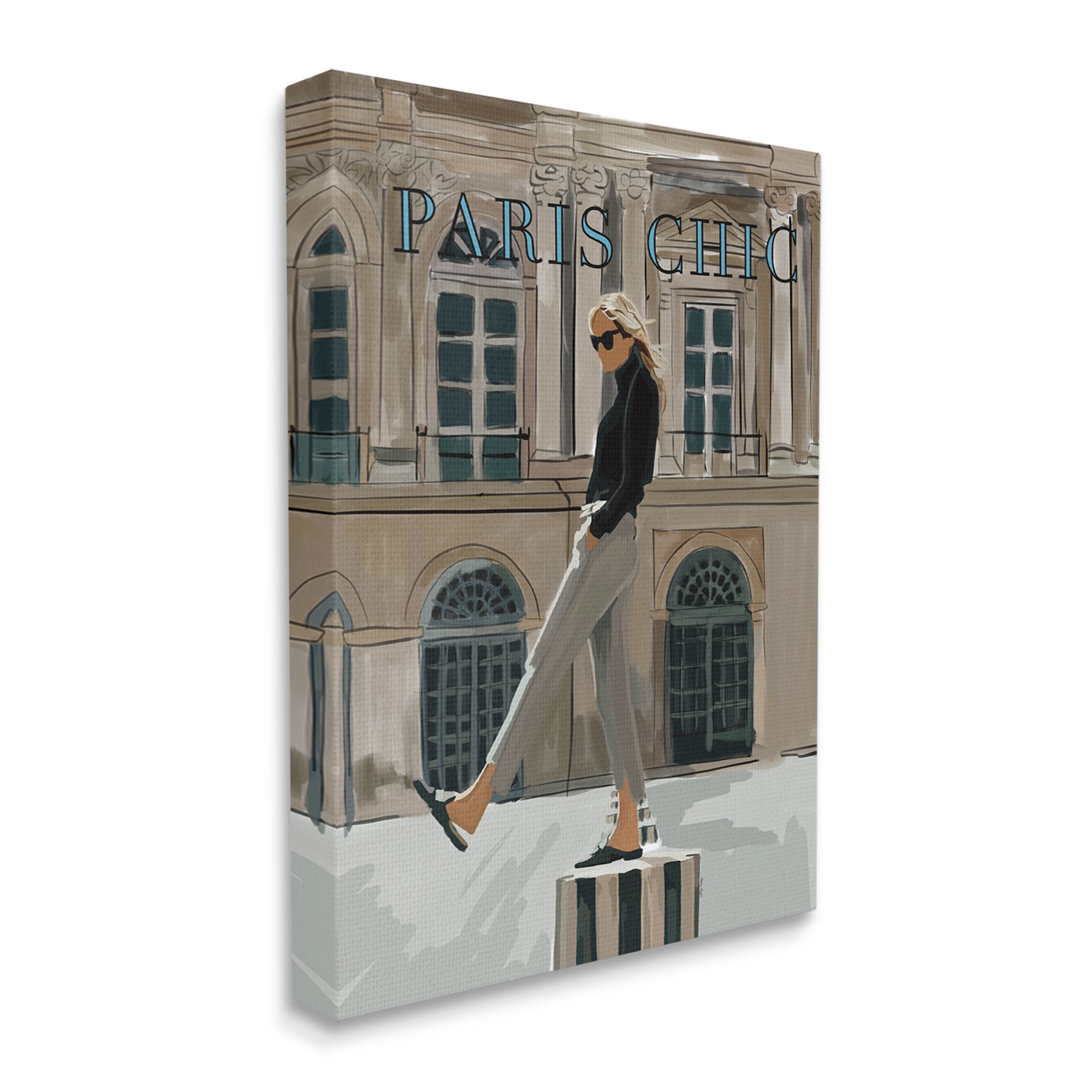 Stupell Industries Paris Chic Trendy Woman Architecture Graphic Art Gallery Wrapped Canvas Print Wall Art, Design by Amelia Noyes