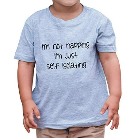 

7 ate 9 Apparel Kids Funny Napping Quarantine Grey Shirt