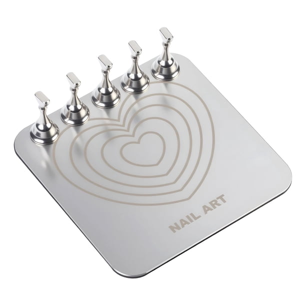 Expositor de uñas, soporte para puntas de uñas, equipo de salón de práctica y entrenamiento versátil. Corazón de Plata