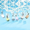 thumbnail image 2 of pares de pendientes creativos y únicos con forma de burbuja Boba Tea Dingle, divertidos pendientes personalizados con forma de bebida de té con leche, divertidos pendientes con forma de botella de vi, 2 of 5
