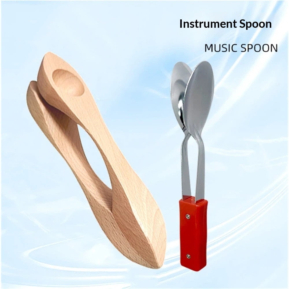 2pcs Musical Spoons Percussion Instrument, Handcrafted from Premium  Folk Sound - Gift for All Ages