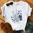 thumbnail image 5 of GaThRRgYP Summer Tops,Womens Plus Size Tops Short Sleeve,Summer Women's Fashion Floral Plant Print Female Round Neck Loose T-Shirt, 5 of 9