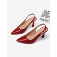 thumbnail image 4 of Pennysue pointed shiny leather ankle buckle high heels dress shoes for summer wedding or party, 4 of 5