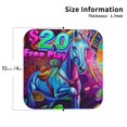 thumbnail image 2 of Disketp Neon Free Play Funny Coasters,4 Pcs Leather Coasters with Holder, Perfect Housewarming Hostess Gifts,Protect Furniture from Water Marks Scratch and Damage-Square, 2 of 6