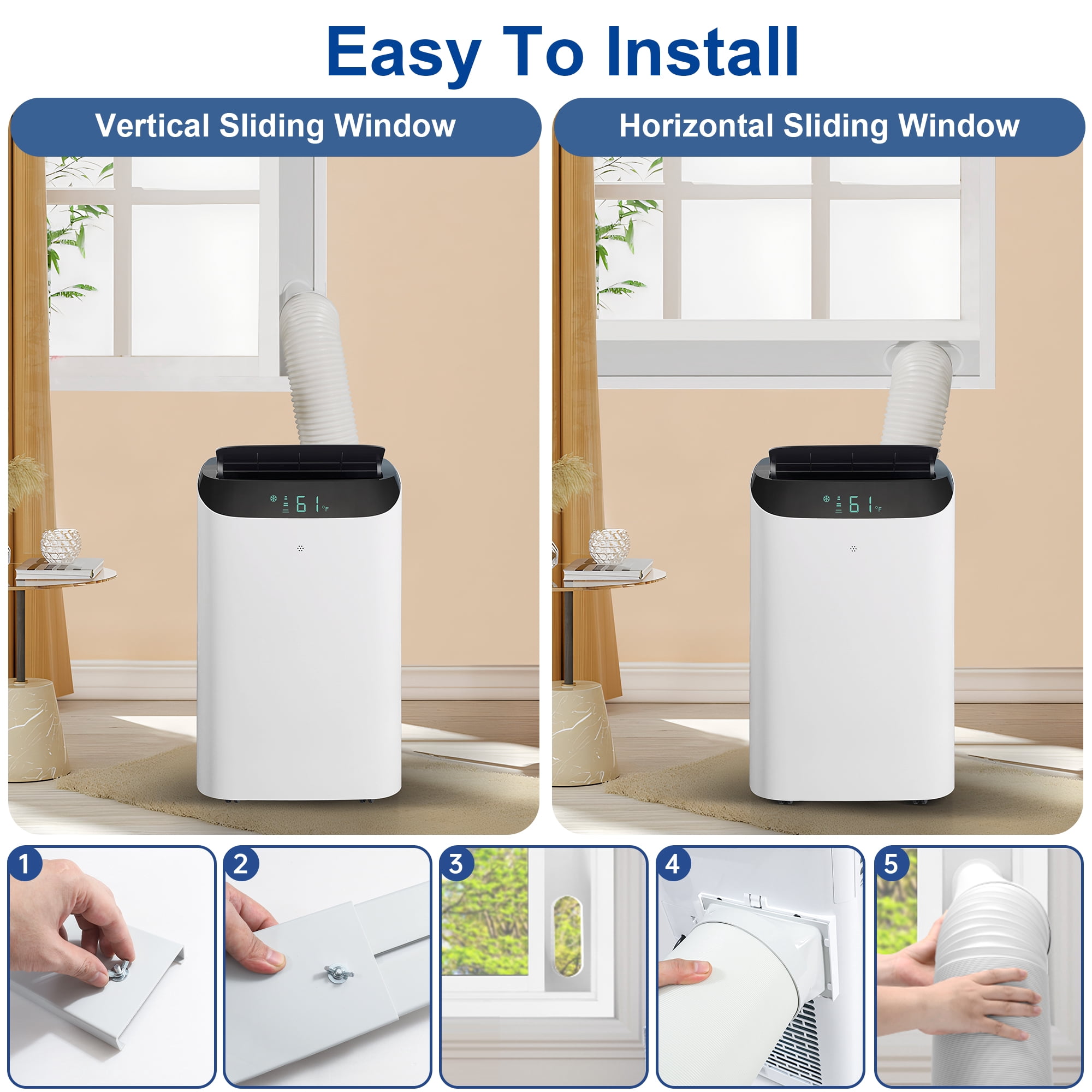 Agtana 12000 BTU Portable Air Conditioner Cools up to 500 sq.ft, 3-in-1 AC, Dehumidifier, Fan