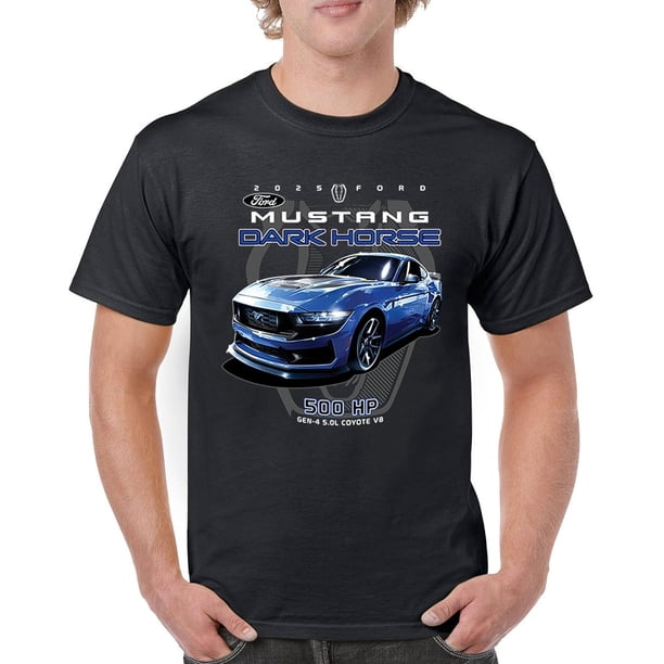 Camiseta para hombre Ford Mustang Dark Horse 25 para hombre, rendimiento moderno de 500 HP American Muscle Car V8 Sports Power Racing