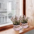 thumbnail image 6 of Luxcidy Mini Simulated Pinks Potted Flower Home Decoration, Artificial Green Plants Photography Prop Fake Plants, Desktop Silk Flower Arrangement for Office (B), 6 of 6